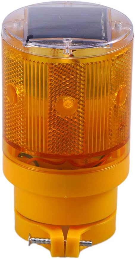 Uonlytech Solar Traffic Light Flashing Wireless Barricade Safety Beacon Lamp 2pcs (Orange) - Image 5
