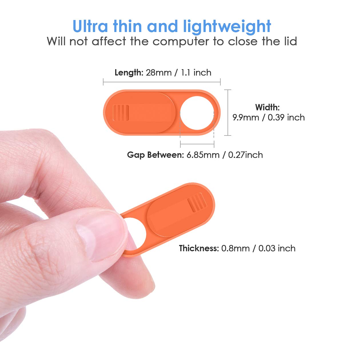 Funda para cámara de computadora portátil de 0.028 pulgadas ultrafina para MacBook, iMac, laptop, computadora de escritorio, PC, iPad, teléfono inteligente, protege tu privacidad y seguridad 4