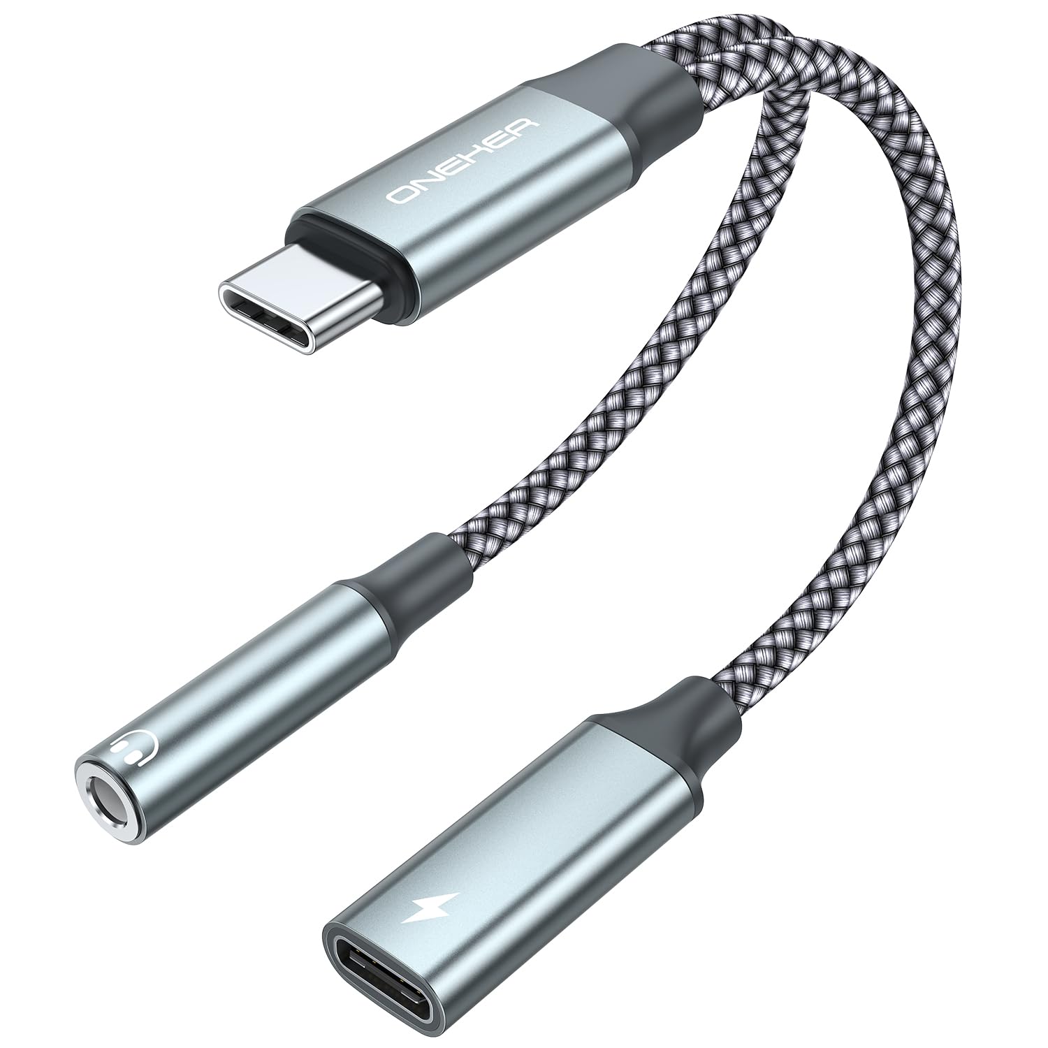 USB C to 3.5mm Headphone and Charger Adapter 2-in-1,Type C to Aux Jack Cable with PD 60W Fast Charging for iPhone17 16 15 Pro Max Plus, Samsung Galaxy S22 S23 S24 S25 Ultra, Note 20, iPad Air4,
