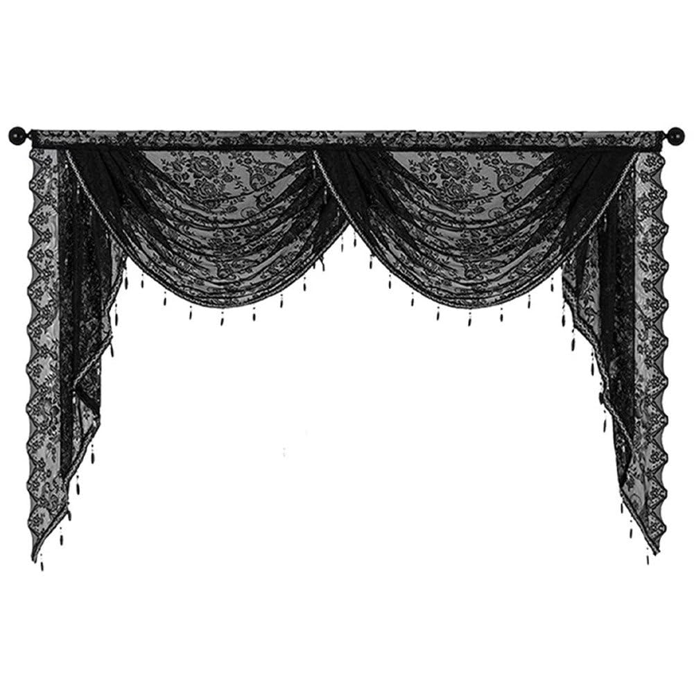 Cenefa de ventana de cascada transpirable y cortina vintage para cafetería