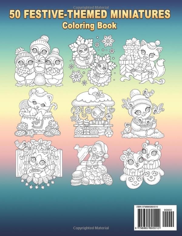 50 Festive-Themed Miniatures Coloring Book image 3
