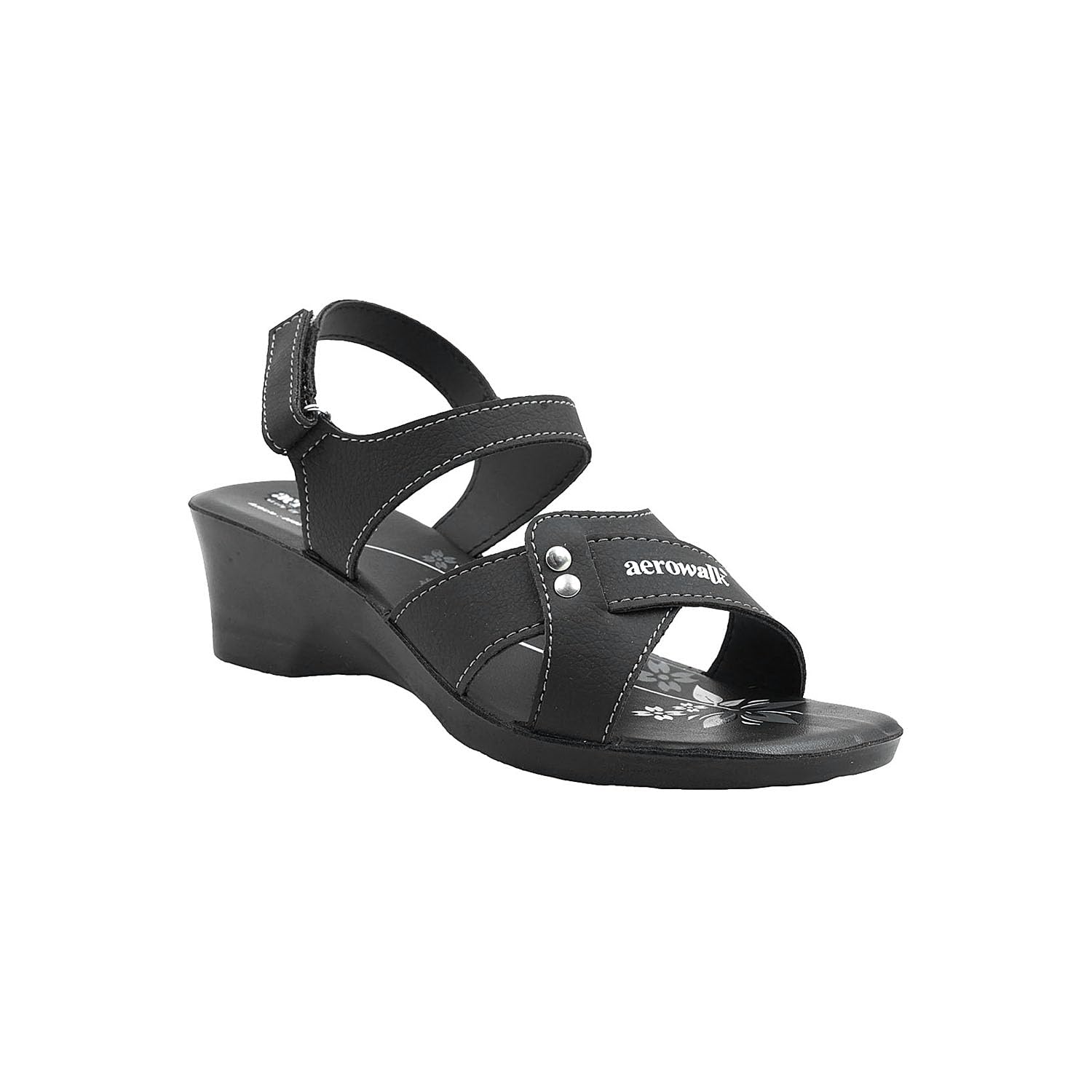 AEROWALK Stylish Fashion Sandal/Slipper for Women | Comfortable| Lightweight | Anti Skid | Casual Office Footwear (0566_BLACK_37) (B0B5427FS7) Amazon Price History, Amazon Price Tracker