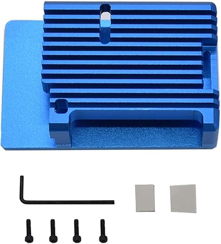 Raspberry Pi 4 Modelo B Caja de aleación de Aluminio CNC Carcasa de Armadura de Metal con disipadores de Calor para Ventiladores Raspberry Pi 4B-NO (Azul) ESjasnyfall Informática,Componentes,Dispositivos externos,Cajas de ordenador de sobremesa