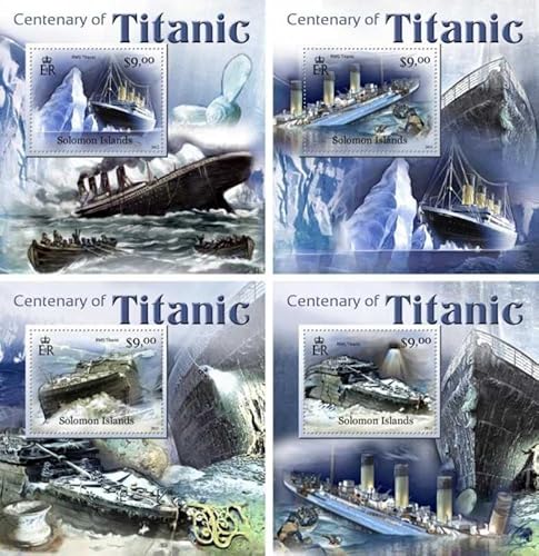 Solomon Islands - 2012 Titanic Centenary - Set of 4 Souvenir Sheets SLM12111dlx