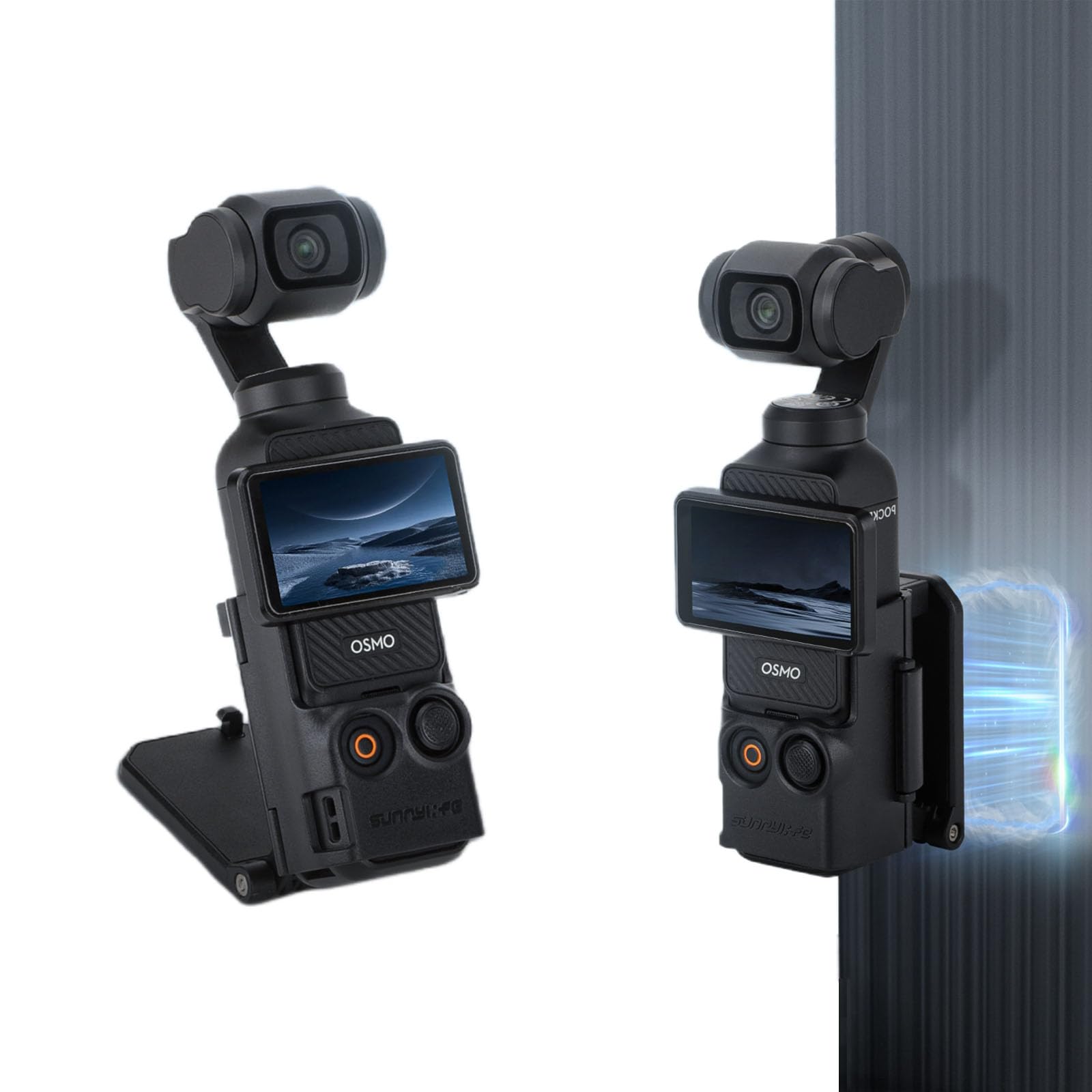 FSIDIWT Magnetic Camera Desktop Base Stand Expansion Adapter Mount Bracket for DJI Osmo Pocket 3 Accessories, Adjustable Clip Clamp Adapter Mount with