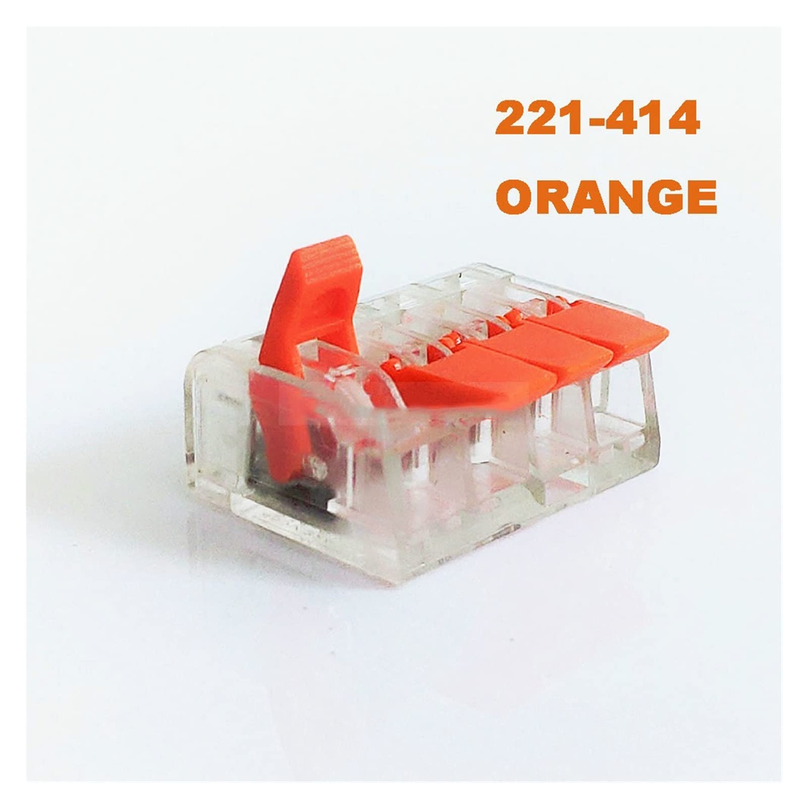 ACICS Drahtverbinder wasserdicht Schneller Stromanschluss Drahtklemmenblock 212/213 Anschluss Neuer stecker elektrischer Stecker (Color : 221-414-orange, Size : 50pcs)