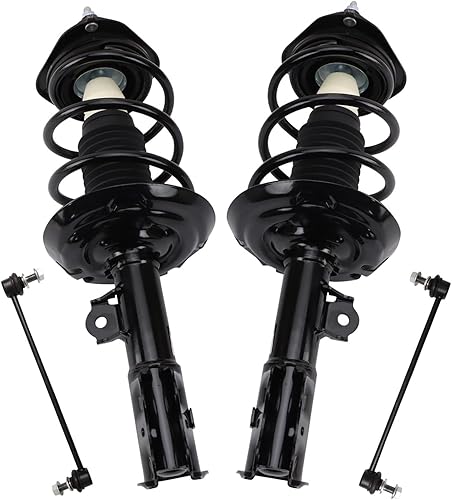 Miniatura 241 de TRQ Kit de suspensión delantera, conjunto de amortiguadores y resortes, barra estabilizadora, enlace estabilizador compatible con Chevrolet