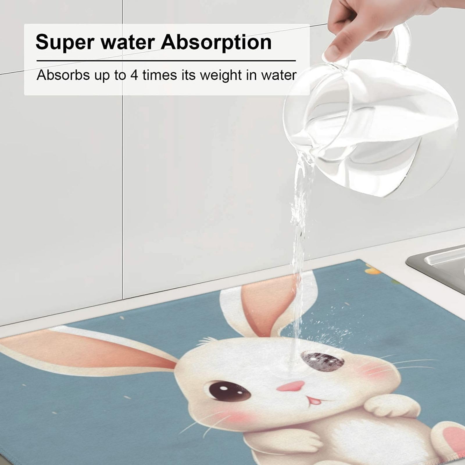 Tapis De Séchage à Vaisselle De Pâques Pour Comptoir De Cuisine, Motif