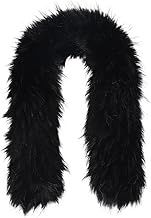 GORGECRAFT 81 * 12cm Faux Fur Collar Scarf Detachable Faux Fur Hood Trim Replacement Pink Hood Trim Neck Warmer Shawl Artificial Furry Chenille Stick Trim for Winter Coat Jacket Parka Christmas