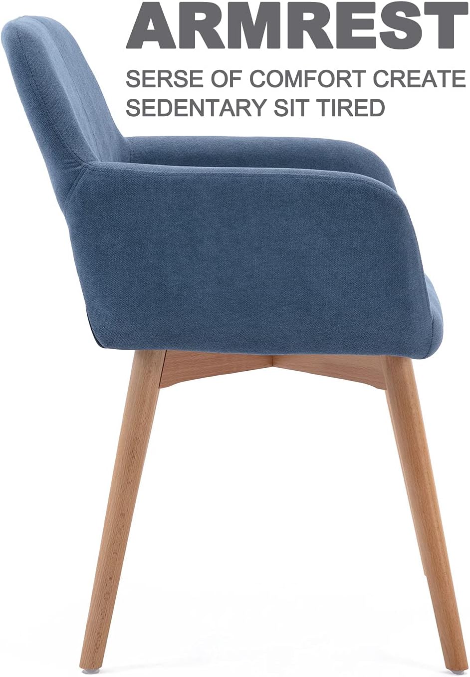 Get Special Price WisHom Small Modern Living Dining Room Accent Arm Chairs Fabric Mid-Century Upholstered Side Seat Club Guest with Solid Wood Legs (2, Blue) Buy 1 get 1 WisHom Small Modern Living Dining Room Accent Arm Chairs Fabric Mid-Century Upholstered Side Seat Club Guest with Solid Wood Legs (2, Blue)