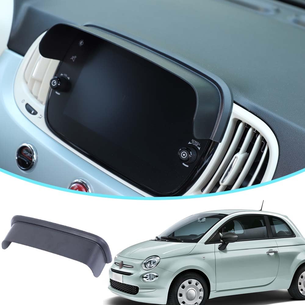 Auto GPS Navigator Sonnenblende Geeignet für FIAT 500 2016-2024,Navigationsgerät Sonnenblende Blendschutz,Navigationsgerät Sonnenschirm Haube für FIAT 500 Zubehör