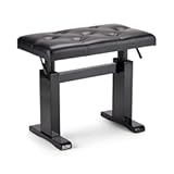 OnStage KB9503B Height-Adjustable Piano Bench &lpar;Acoustic Grand Pianos&comma; Digital Keyboards&comma; Synthesizers&comma; Organs&comma; Hydraulic Assisted&comma; Padded&comma; Tufted&comma; Cushioned&comma; Wood Base&comma; Nonslip Rubber Feet&comma; Black&rpar;