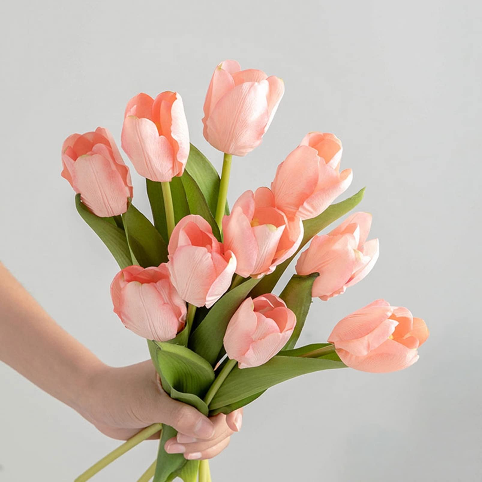 Amazon｜チューリップ 10本 造花 枯れない花 花束 ブーケ 人工観葉植物