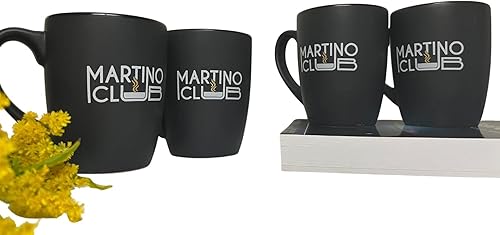 Miniatura 4 de Juego de 4 tazas de café de cerámica (12 onzas) | Elegantes tazas hechas a mano para el hogar, la oficina y los regalos
