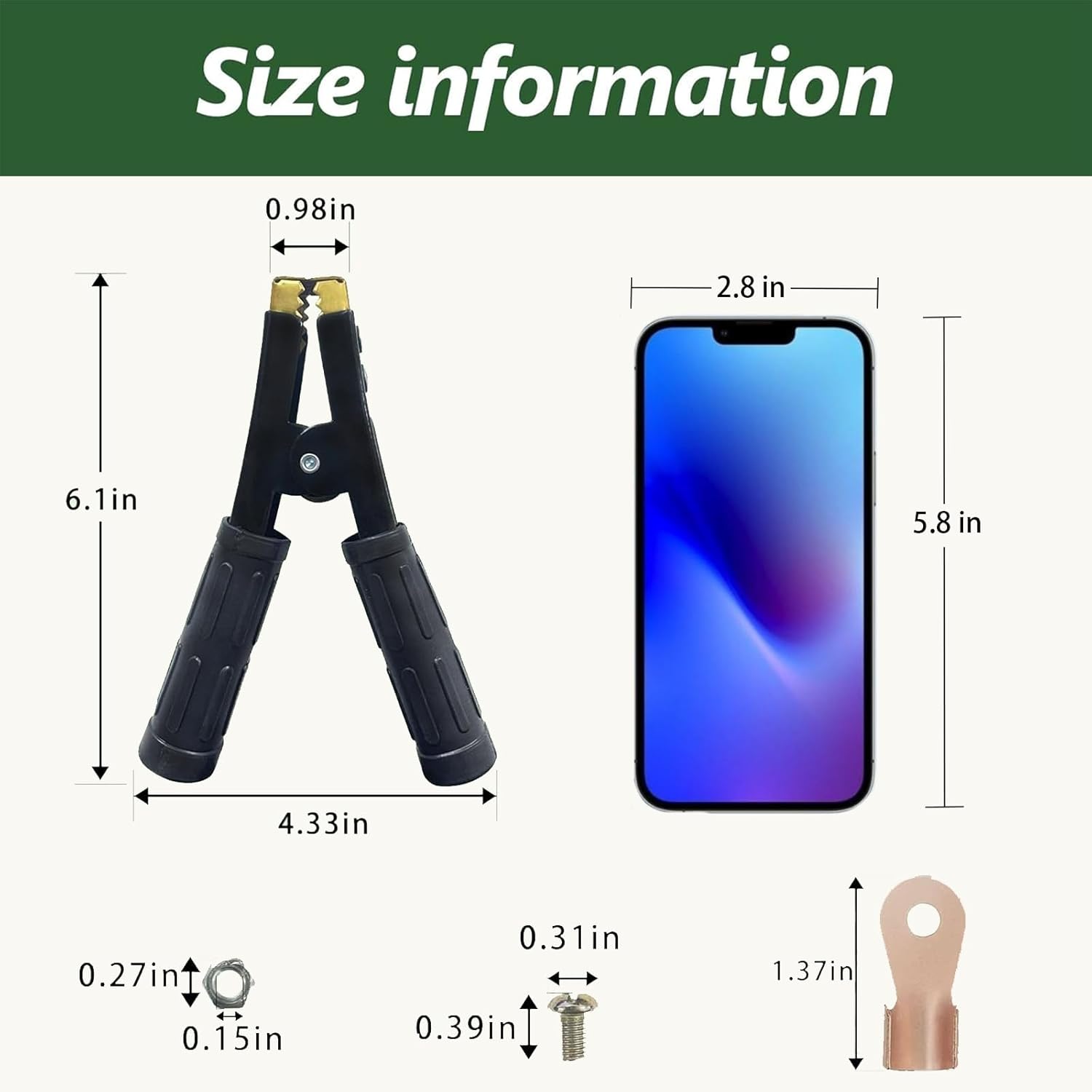 4PCS Battery Jumper Cable Clamps, Heavy Duty Pure Copper Car Battery Clamps, 500-1000A Battery Alligator Clamps, Jumper Cable Ends Suitable for All Kinds of Cars and Boats - Image 2