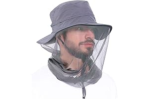Head Net Sun Hat, Bucket Hat with Bug Net Netting Mesh
