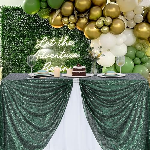 Image of B-COOL Sparkle Sequin Tablecloth Rectangle: Table Cloth Linen Glitter Cake Table Cloth for Wedding Party Banquet Christmas Birthday 50x80 Inch
