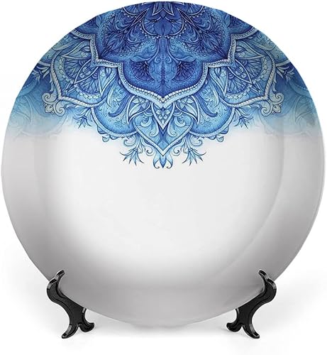 Placa de exhibición de cerámica, placa decorativa colgante de cerámica marroquí, obra de arte floral, decoración arquitectónica islámica vintage, 10