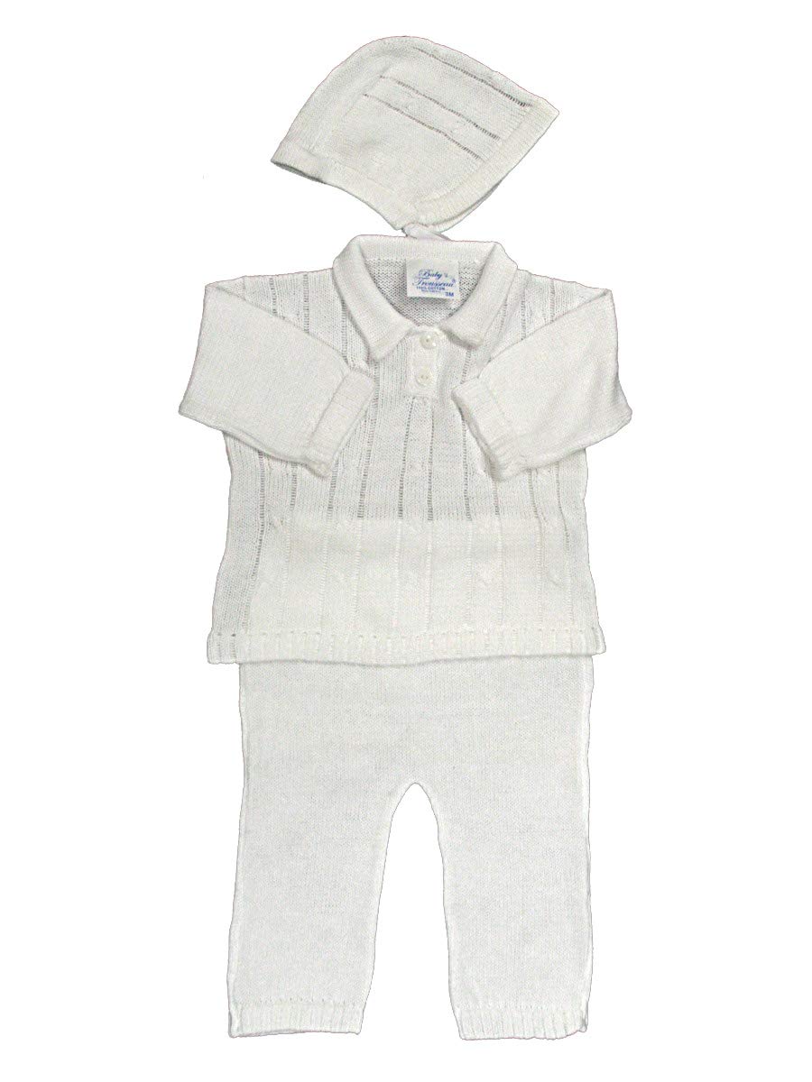 Baby's Trousseau 3 Piece Knit Set A1133 (New Born) White