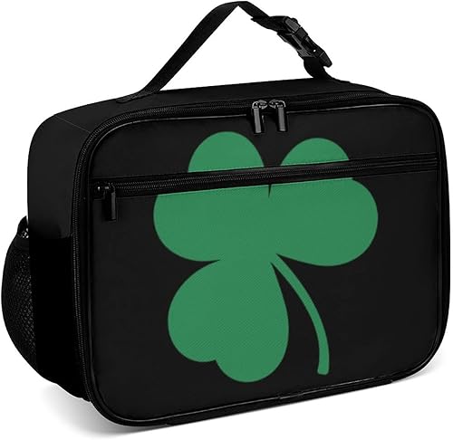 Lonchera reutilizable con diseño de trébol irlandés verde, bolsa térmica para almuerzo, lonchera para comida y comida, bolsa de mano para mujeres,