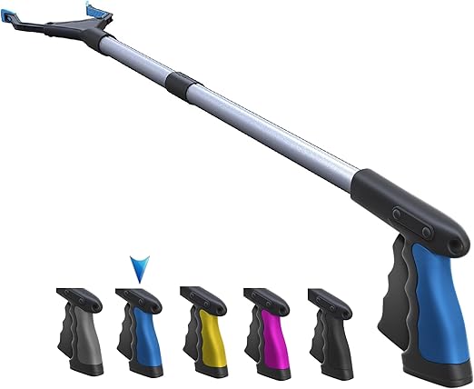 2024 Upgrade PowerGrip T9, Grabber Reacher Tool, Wide Jaw, Foldable, Steel Cable, with 96 Grip Points for Firm Grip, 32" with Magnet