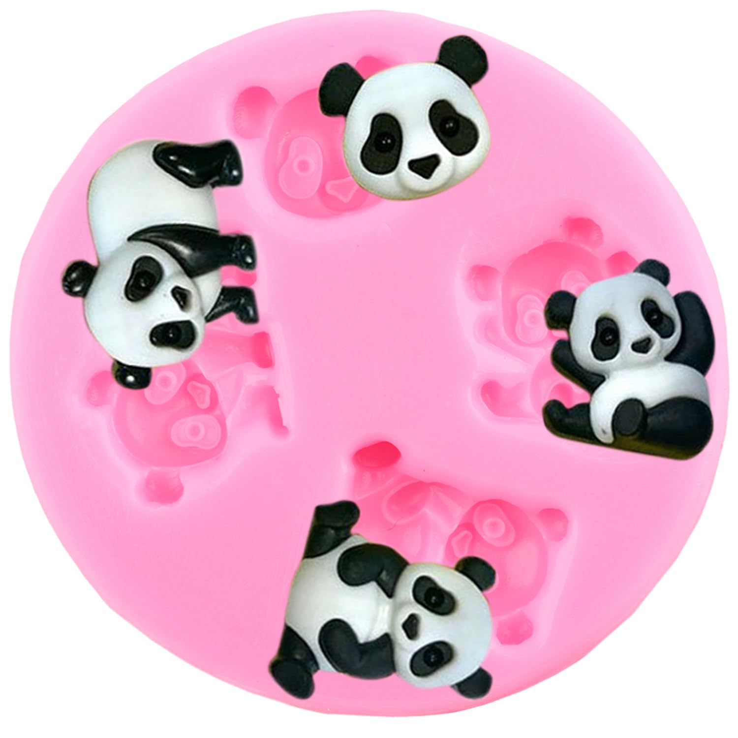 YIHUOMOLDS Panda Bear Silicone Mold Panda Fondant Molds for Cake Decorating Cupcake Topper Chocolate Candy Gum Paste Polymer Clay