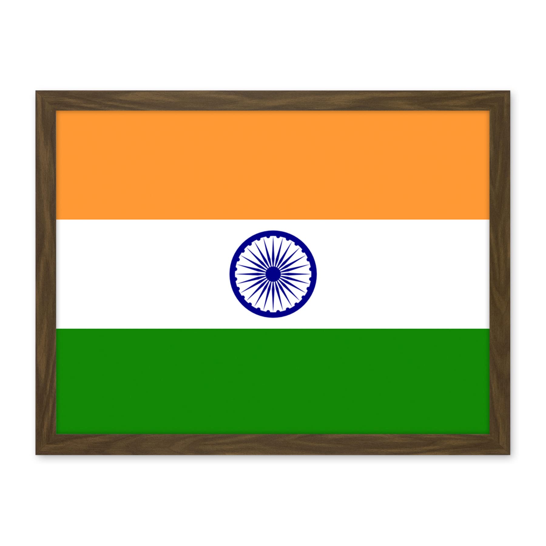 Artery8 India National Flag Patriotic Vexillology World Flags Country Region Poster Artwork Framed Wall Art Print 18X24 Inch