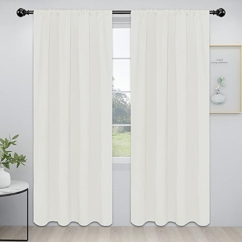 Miniatura 131 de Easy-Going Cortinas opacas con bolsillo para barra para dormitorio, cortinas de ventana para oscurecer la habitación para sala de estar, cortinas de