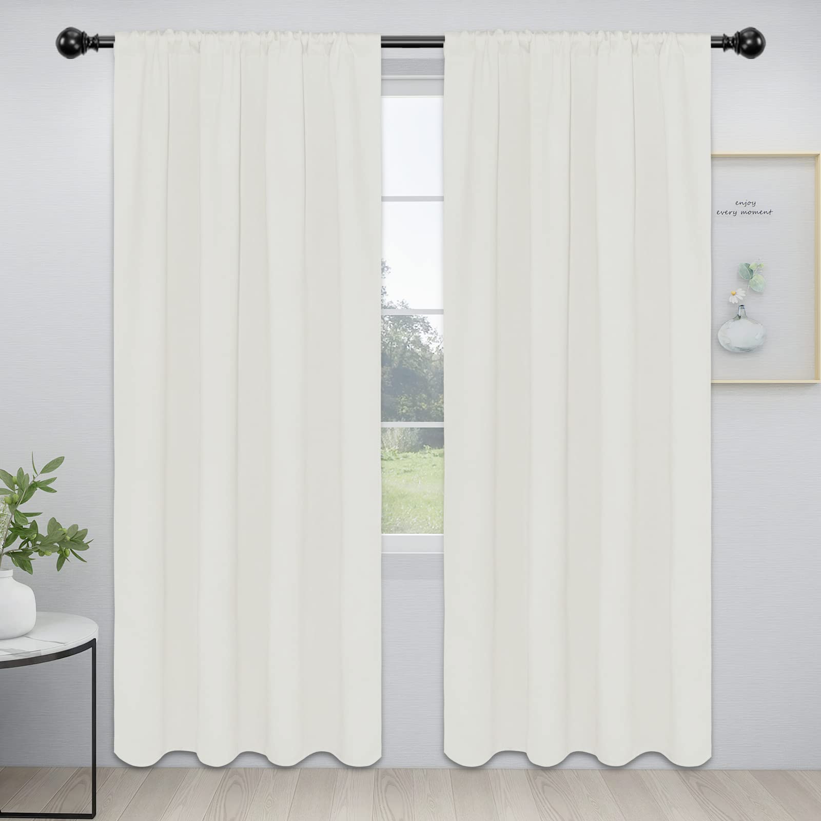 Rideaux occultants thermiques et anti-bruit Easy-Going de couleur ivoire