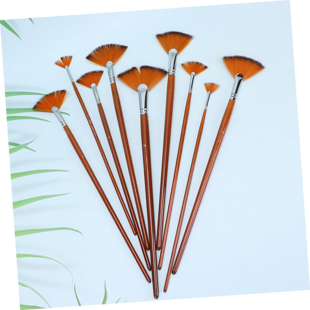 SHINEOFI 18piezas Pinceles De Nylon para Al Óleo Set De Pinceles De Mango Forma De Abanico De para Pintores y