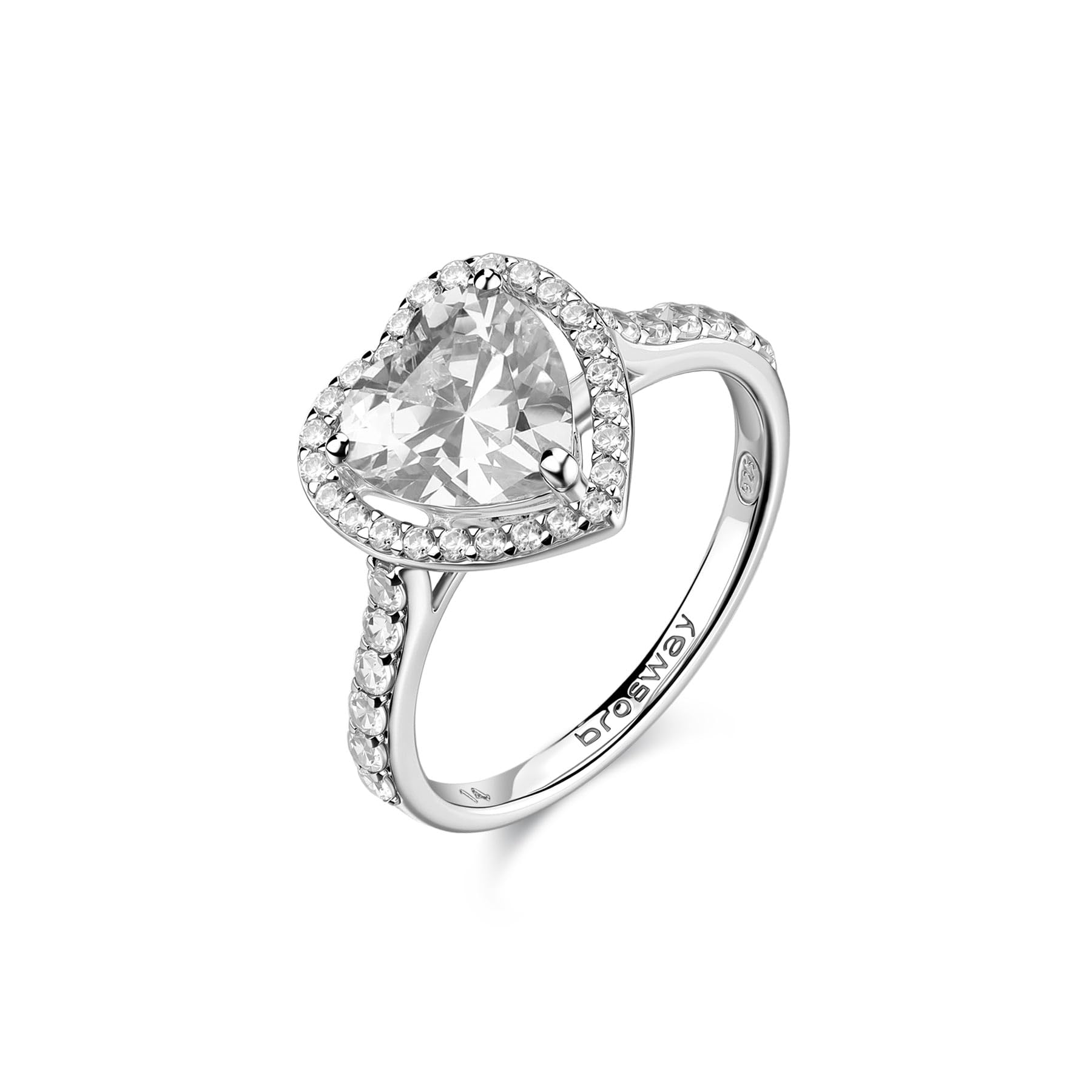 Brosway Anello Donna in Argento | Anello Con Infinite White E Simbolo Cuore | Collezione Fancy - FIW166C