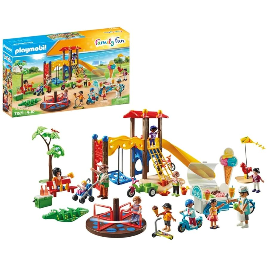 【美品】World Family - play Along Toys STELIP 71571 Playmobil Set Large Playground, Playworld