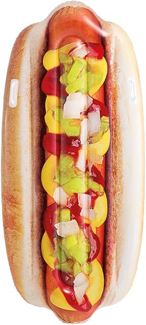 Intex Inflatable Giant Hotdog Mattress Lilo 180cm x 89cm. Perfect for the pool.