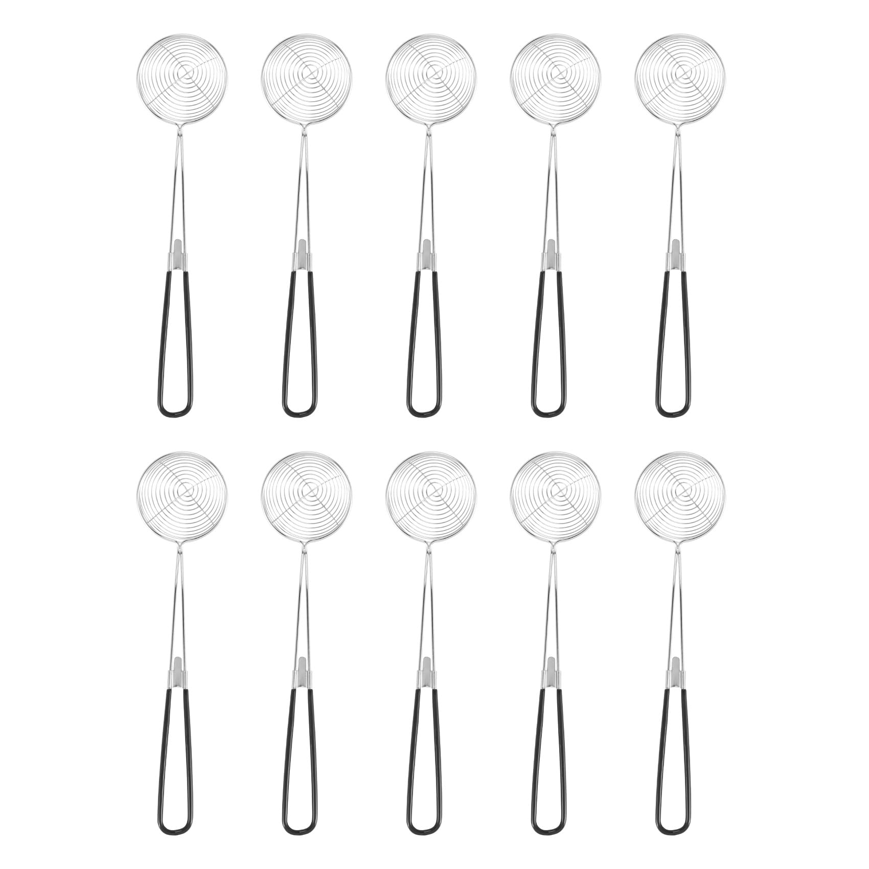 CTRLZS 10 Pieces Hot Pot Strainer Scoops,Stainless Steel Hot Pot Strainer Spoons Mesh Skimmer Spoon Strainer Ladle with Handle