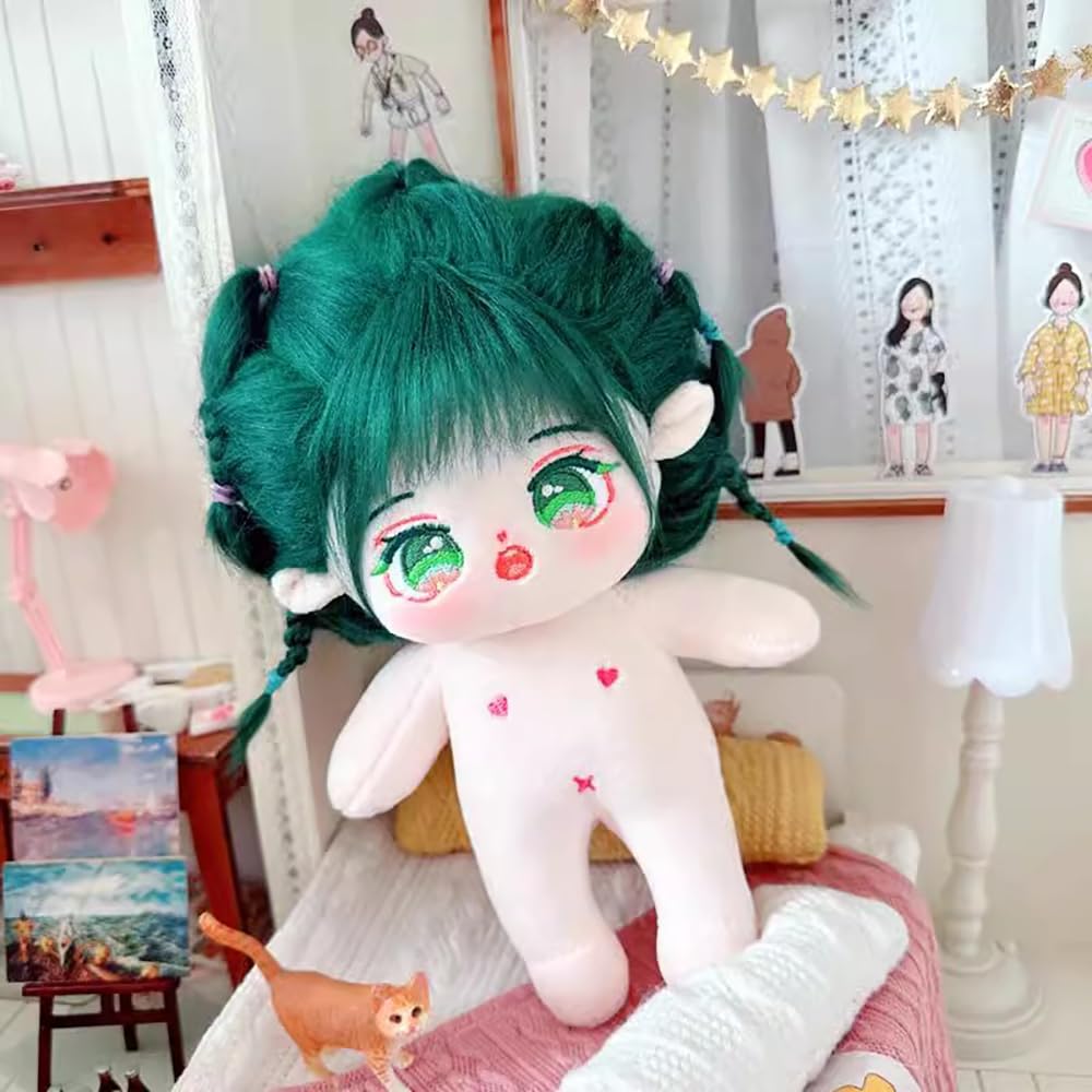 Amazon.com: niannyyhouse 20cm Plush Doll Green Hair Girl