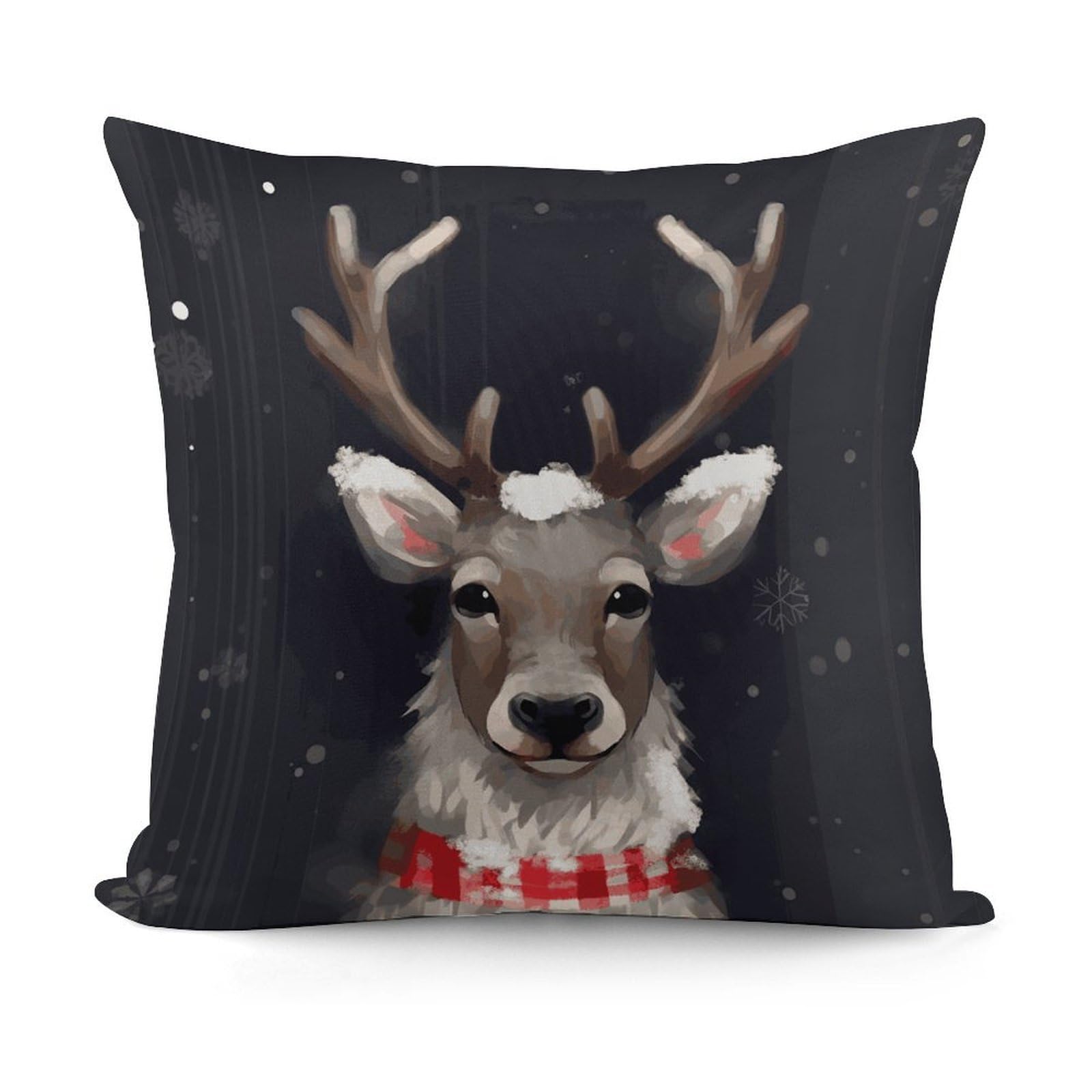 LZQPOEAS Reindeer Throw Pillow Cover 18x18 in Breathable Square Pillow Case Cozy Soft Pillowcase Protector Fashion Modern Couch Cushion Case for Living Room Bed Sofa Decor