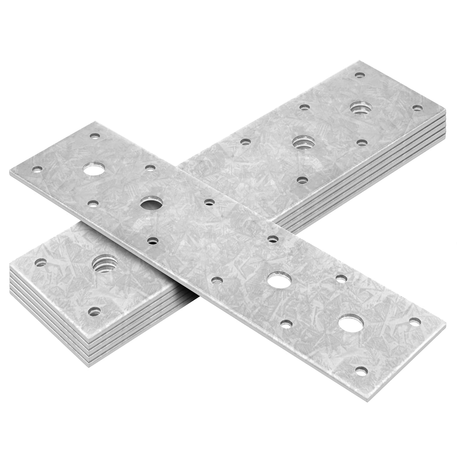 6 Pack 8-5/8" x 2-3/8" Flat Tie Mending Plate, Galvanized Steel Repair Straight Bracket Metal Fixing Connector for 2x4 2x6 Wood Timber