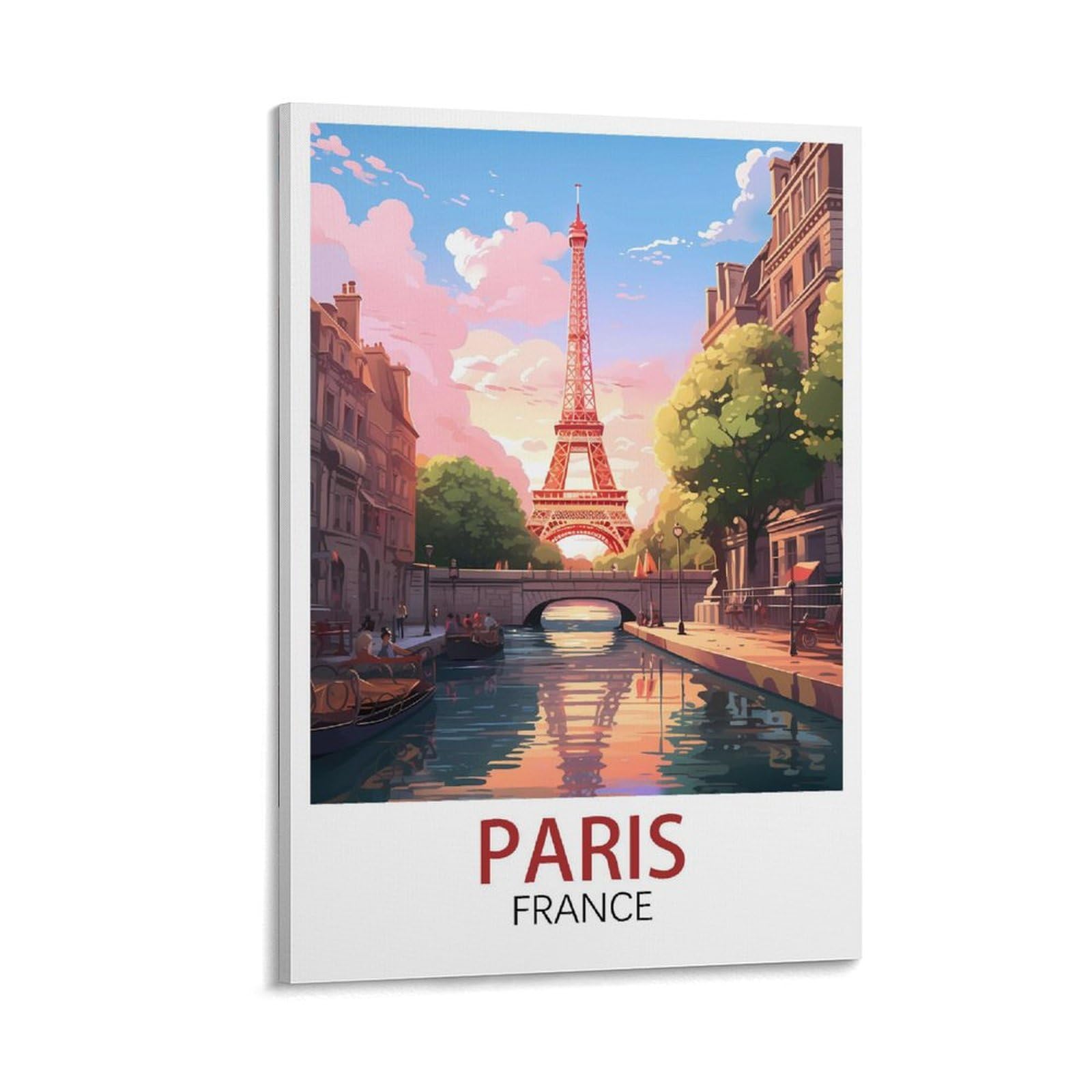 Losnabo Frame-Style Paris France Vintage Travel Poster 08X12inch(20X30cm) Canvas Wall Poster And Art Picture Print Modern Home Bedroom Decor