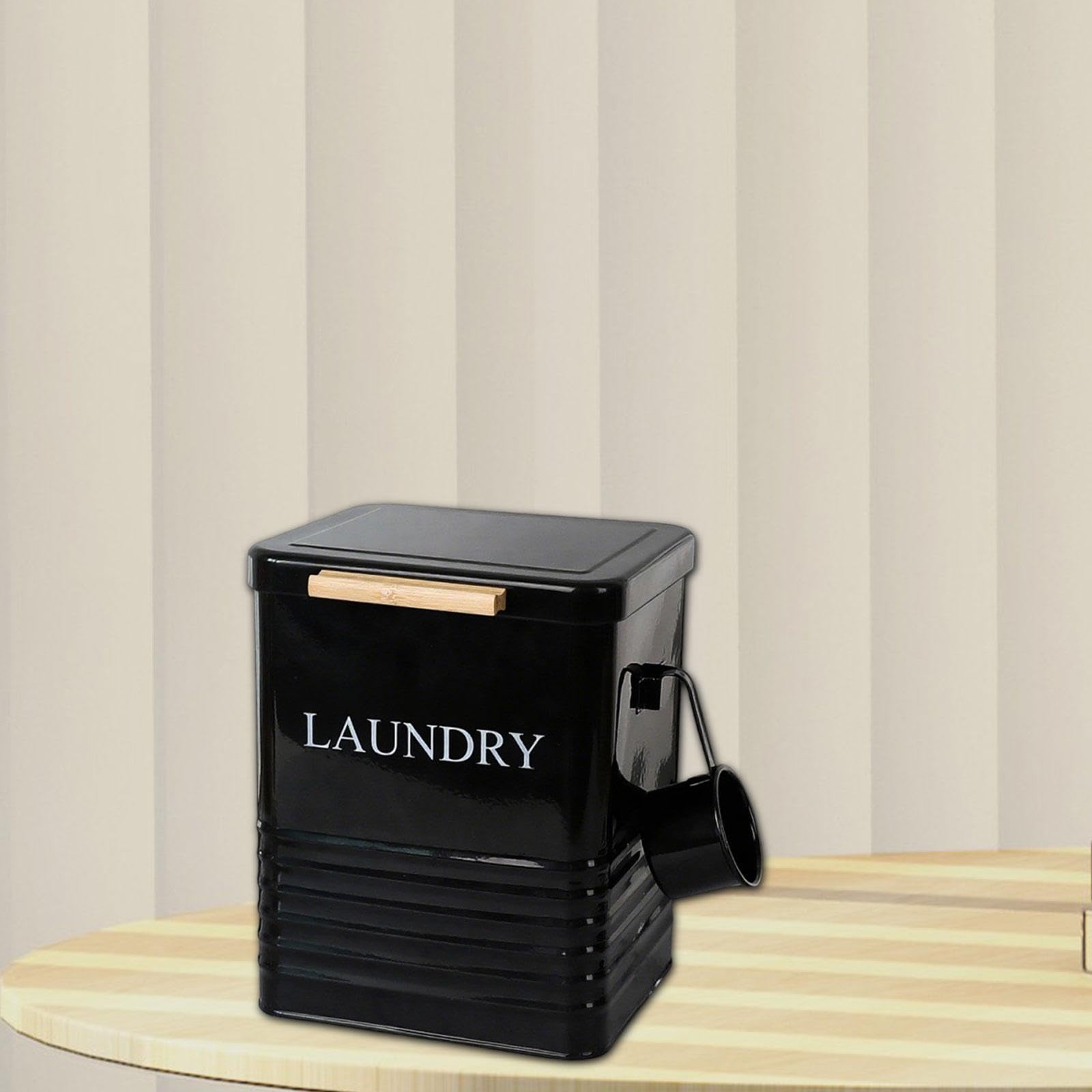 Contenedor de Arroz, Contenedor de Ropa, Caja de Almacenamiento de Hojalata, para Cocina Y, Negro, Individual