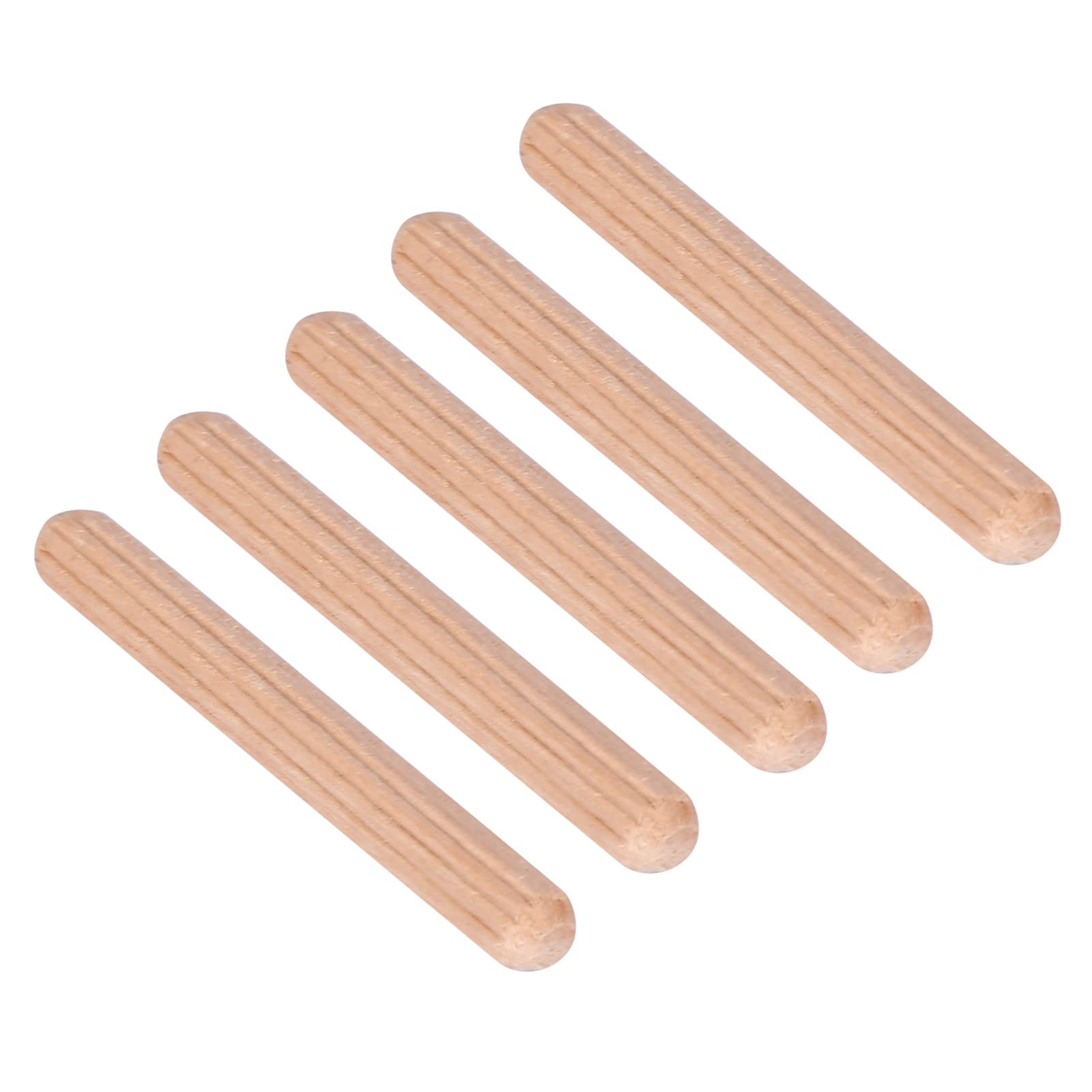 50 szt. Drewniane kołki Kołki drewniane Zestaw kołków M6 × 50 mm Okrągły ząbkowany wkręt z rowkiem z twardego drewna