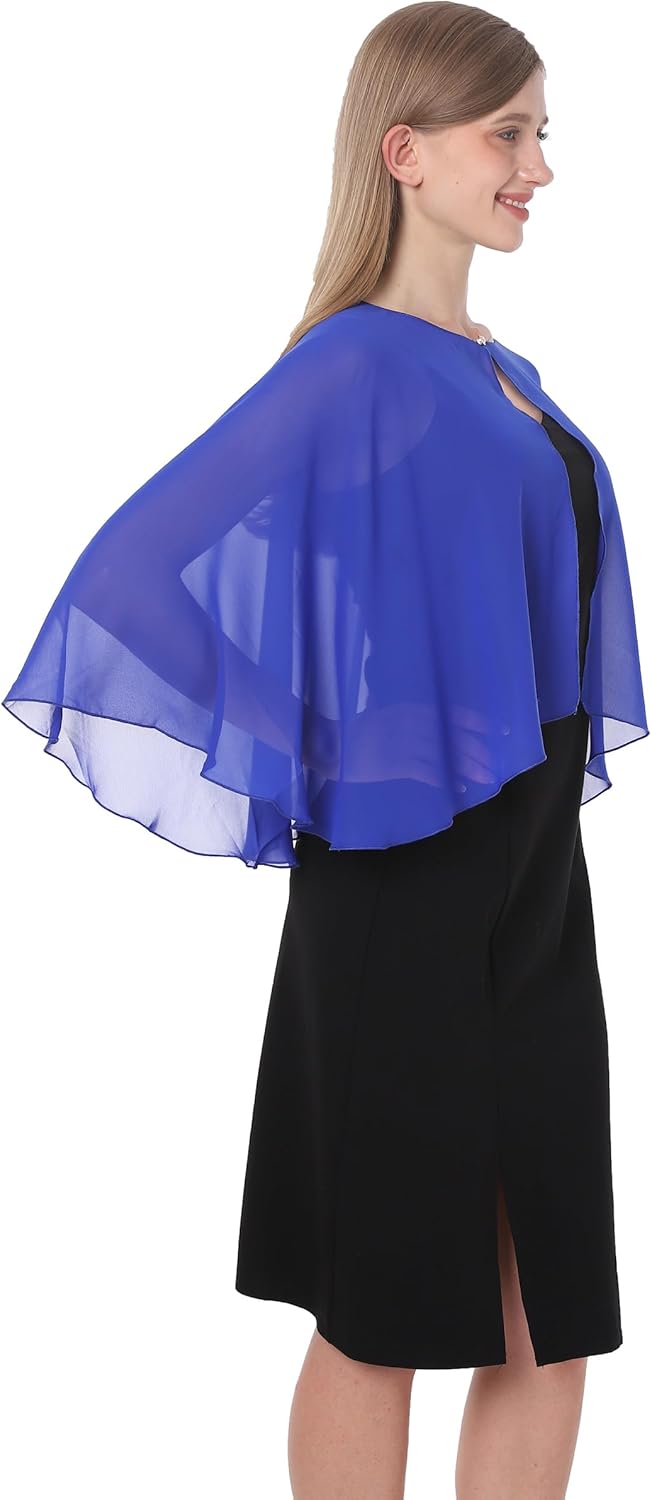 Baoqiya Shawls and Wraps for Dresses Chiffon Capelet Bridal Capes Soft Women Accessories Cover Up - Image 4