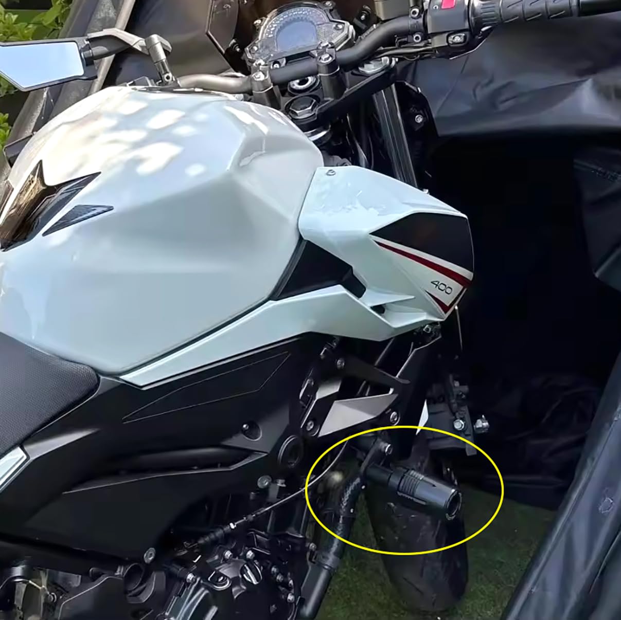 Motorrad Sturzschutz Crashpads für Ninja 500 SE Z500 Ninja400 Zubehör | Motorrad zubehör | Ninja 500 SE Z500 NINJA500 2025 2026 | Ninja 400 Ninja400 Z400 | Motorrad Sturzpads Sturzschutz Crashpads
