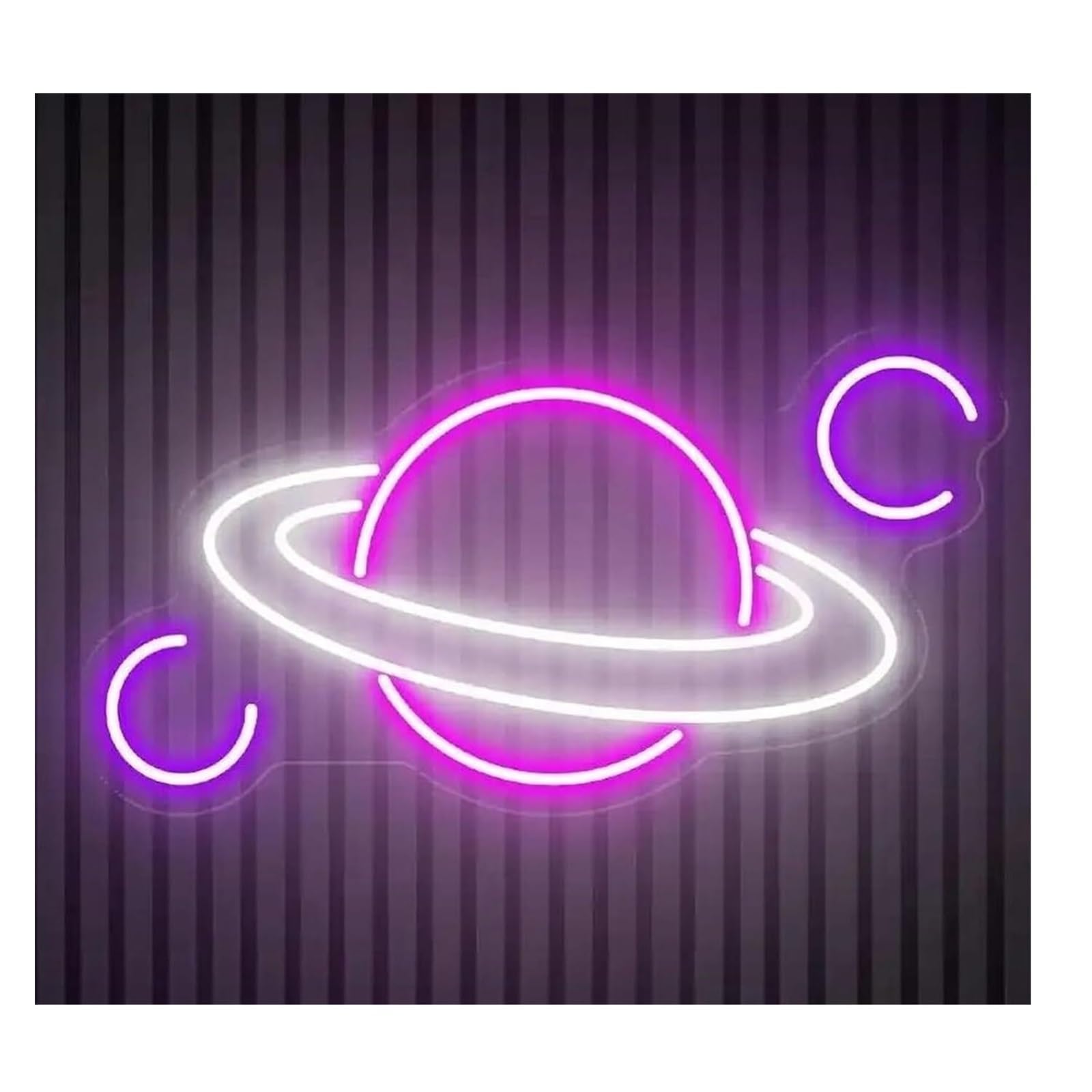 Zynther Neon lamp Soothing Atmosphere Lamp Planet for Saturn Neon Sign for Space Light for Kids Room(E)