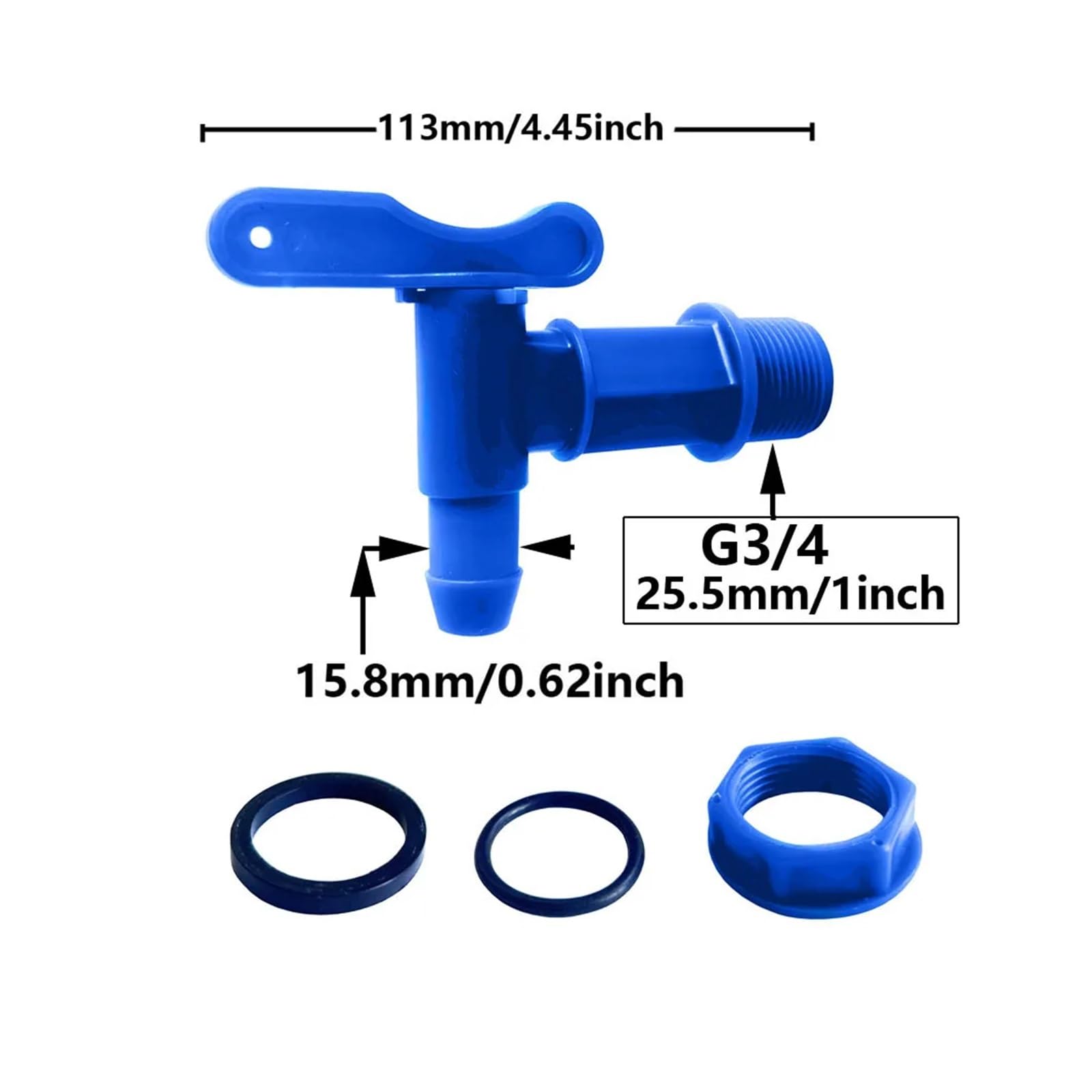 złącze kranu, 1 szt. 3/4" Adapter do kranu zbiornika IBC Gwint gruby S60 do 5/8" Złącze węża Zawory Złączki Zbiorniki na wodę ogrodową Wymiana kranu(D)