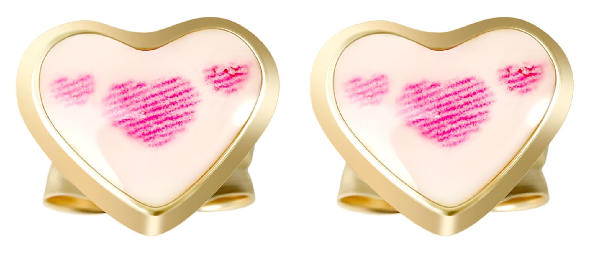 Akzent Hila 5500124 - Orecchini per bambini a forma di cuore in oro rosa 33 8 carati, 5 x 6 x 1 mm, Oro giallo