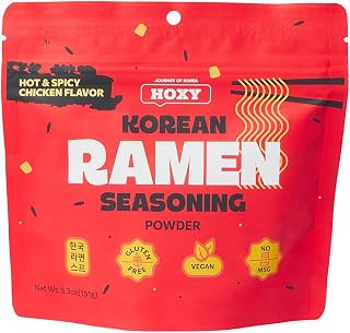 HOXY Journey of Korea "Korean Ramen Seasoning" | Gluten Free, Vegan, No-MSG | Premium Finest Ramen Seasoning Powder | 5.3oz (Hot & Spicy Chicken)