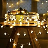 Vista 1 de IRIDESCENT Star String Lights, 16ft/5m 50 LED Plug in String Lights Warm White Fairy Lights for Christmas/Wedding/Party Indoor and Outdoor Decoration