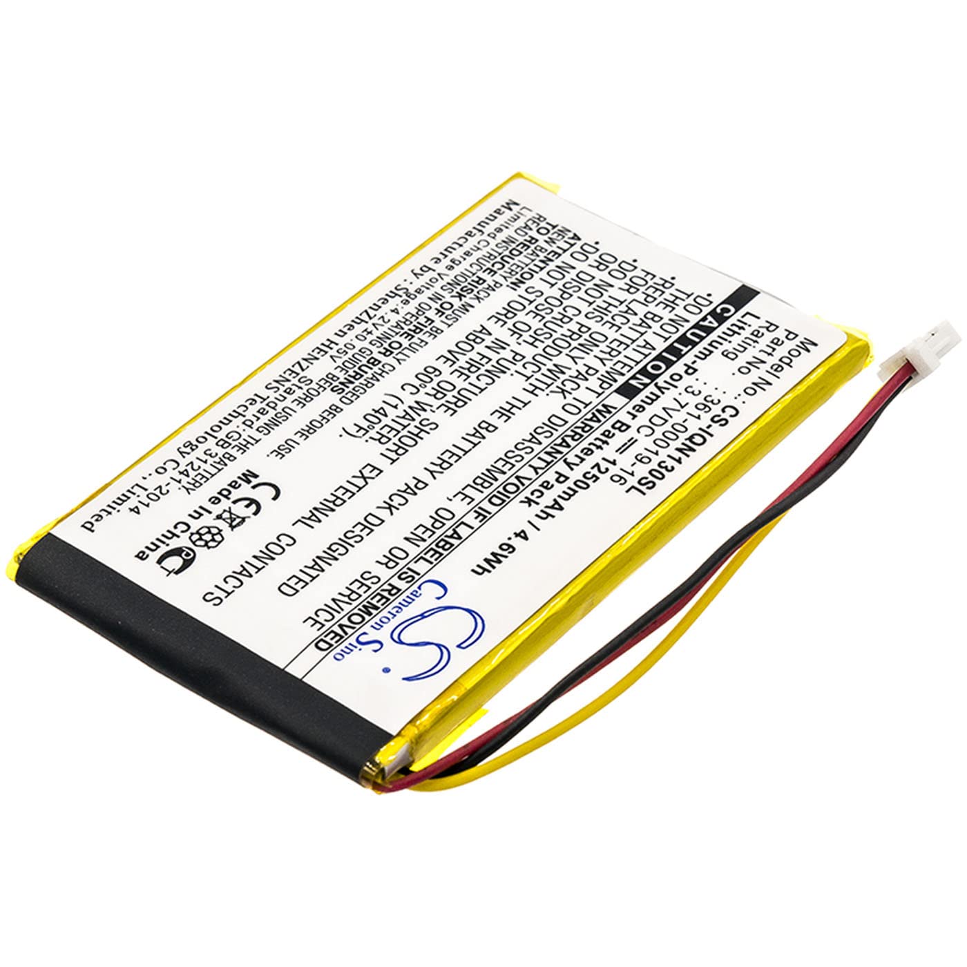 Cameron Sino Battery for Garmin Nuvi 1300, Nuvi 1340T Pro, Nuvi 1350, Nuvi 1350T, Nuvi 1370, Nuvi 1370T, Nuvi 1375T, Nuvi 1390, Nuvi 1390T, Nuvi 1490 1250mAh