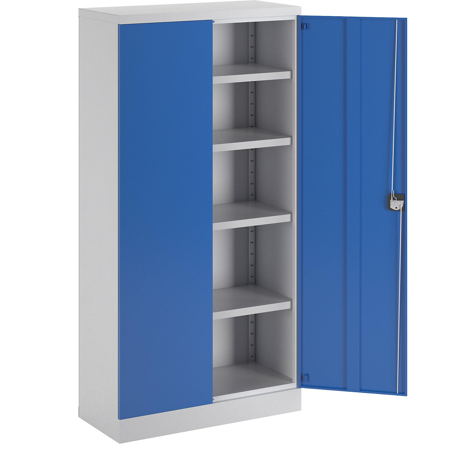 EUROKRAFT | Armoire métallique Nilas | avec 4 tablettes | h x l x p 1830 x 915 x 421 mm | Gris Clair/Bleu Gentiane