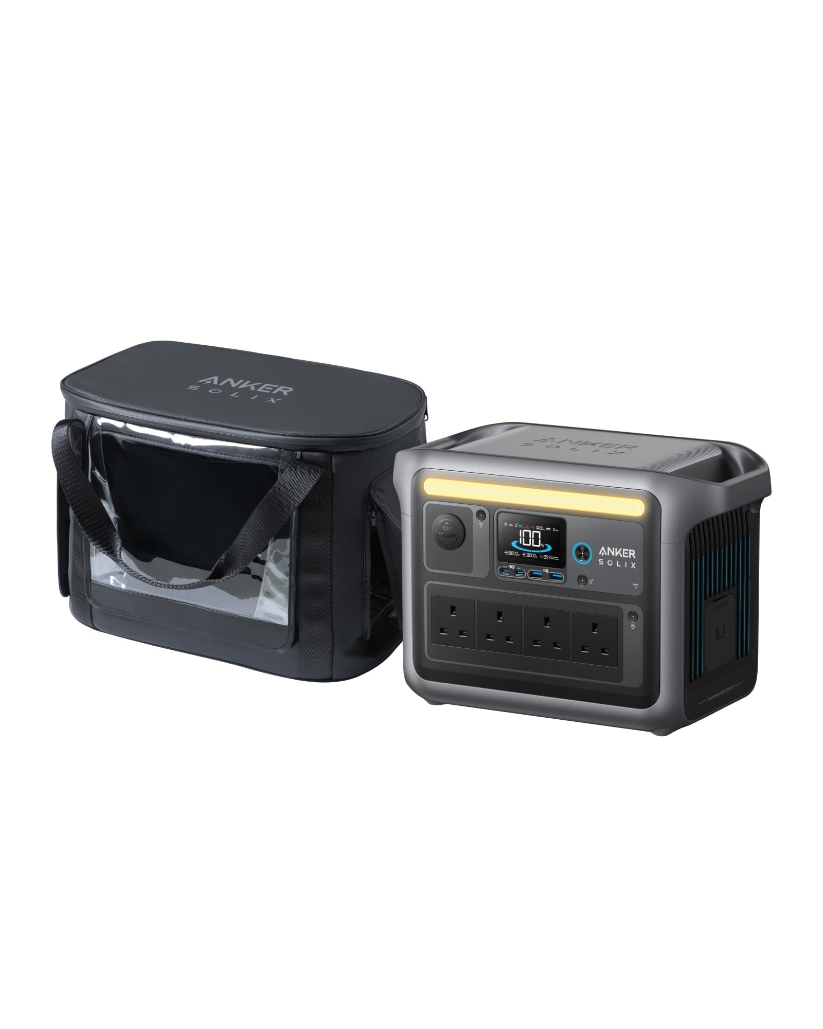 SOLIX C1000 Portable Power Station with Water-Resistant Carry Bag, 1800W Solar Generator, 1056wh LFP (LiFePO4) Battery, 4 AC Outlets, Up to 2400W for Home, Power Outages, and Outdoor Camping